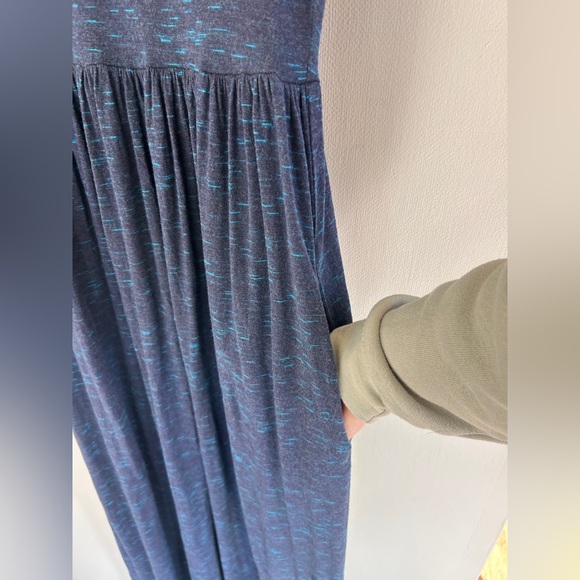 MATILDA JANE Deep Water Navy Scoop Neck Maxi Dress Cottage Modest Comfort Size L - Picture 10 of 15